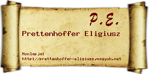 Prettenhoffer Eligiusz névjegykártya
